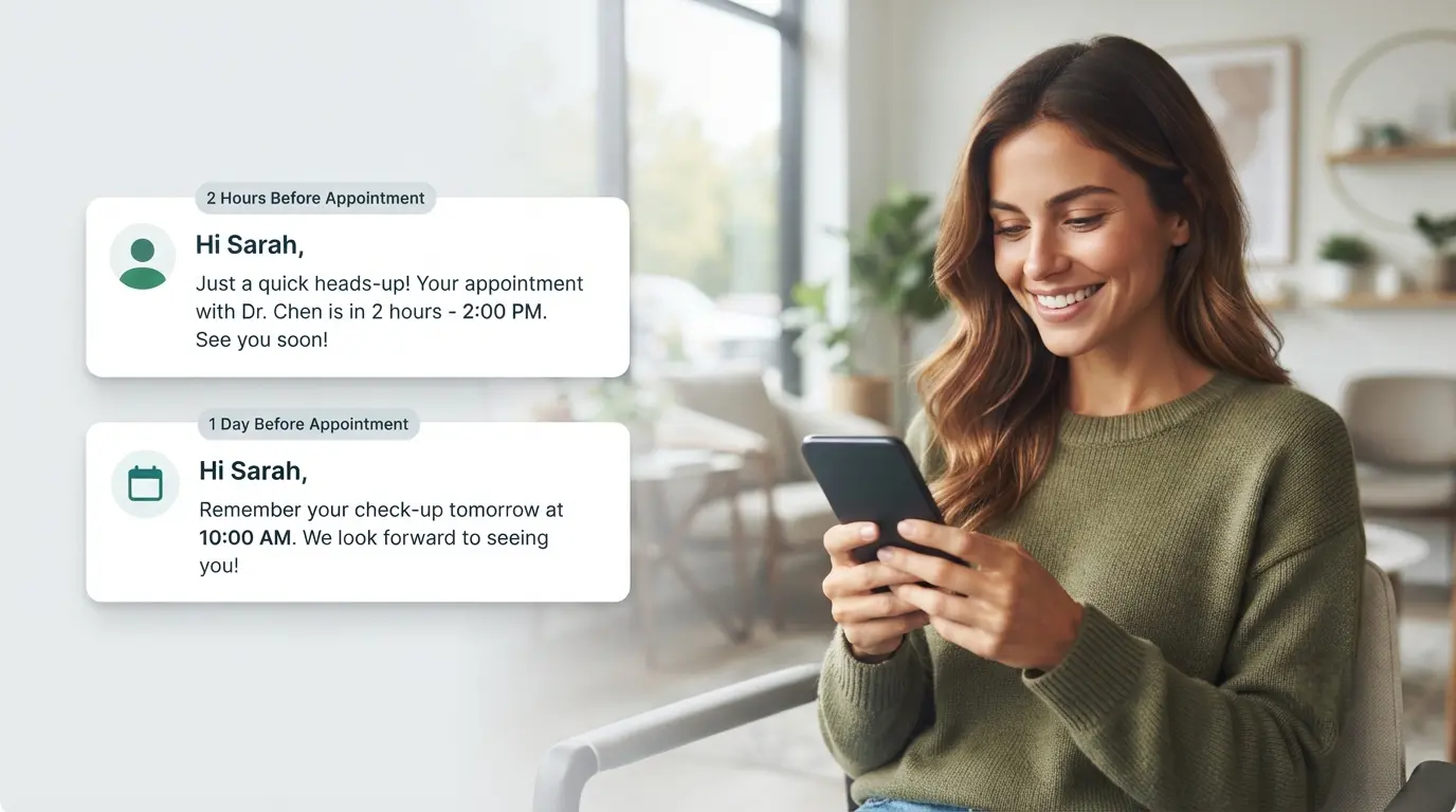 Patient experience tools with reminders and easy check-in